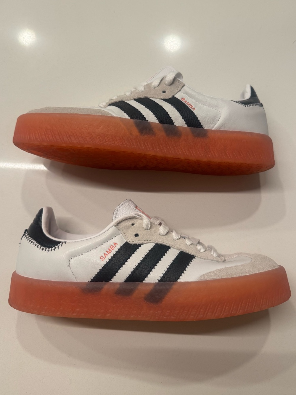 Adidas Samba Shoes Cloud White/ Core Black/ Semi Coral - Women’s Size 8